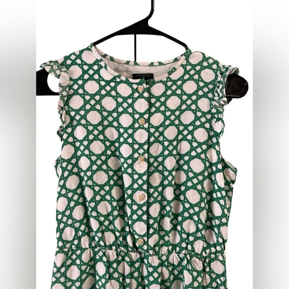 Ann Taylor green midi sleeveless summer dress - Picture 2 of 5